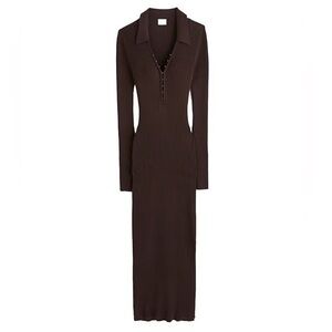 Abercrombie and fitch brown polo ribbed midi sweater dress